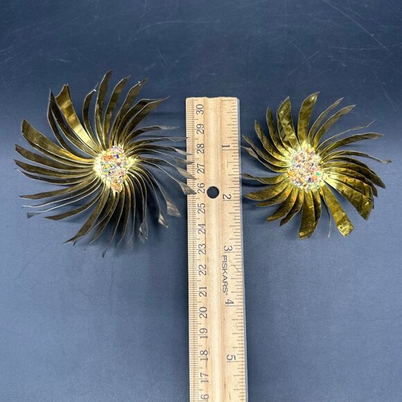 Vintage Christmas Ornaments Mid Century Atomic Starburst Handmade Aluminum - Picture 10 of 11